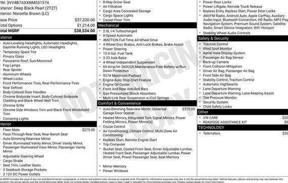 VOLKSWAGEN TIGUAN 4MOTION 2022 3VV4B7AXXNM031374 image